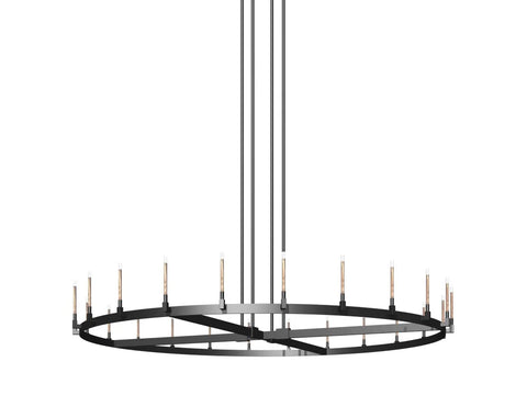 Corsica Round Chandelier 72" Vintage Barn Metal Chandeliers Industrial Loft Rustic Lighting Great for the Living Room, Dining Room, Foyer and Entryway - A500-CB/4462/16