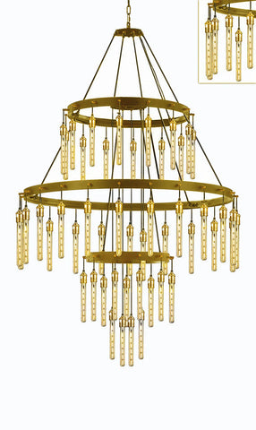 Wrought Iron Vintage Barn Metal 3 Tier Chandelier Chandeliers Industrial Urban Loft Rustic Lighting W 60" - G7-CG/3938/60