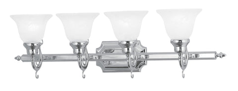 Livex French Regency 4 Light Polished Chrome Bath Light - C185-1284-05