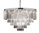 Retro Palladium Crystal Glass Fringe Chandelier Chrome Finish H21 x W31.5 - GB104-2164/18B