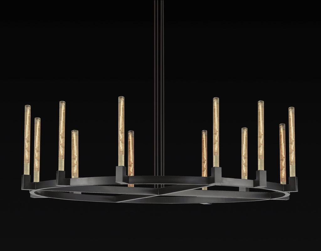 Corsica Round Chandelier 60" Vintage Barn Metal Chandelier Chandeliers Industrial Loft Rustic Lighting Great for the Living Room, Dining Room, Foyer and Entryway, Family Room, and more - A500-CB/4462/12