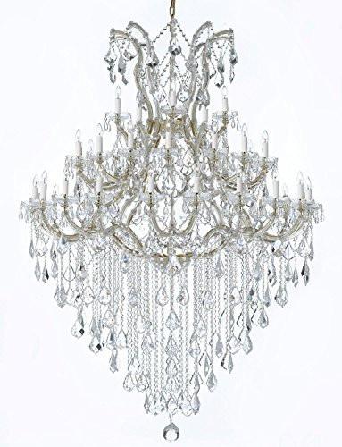 Large Foyer / Entryway Maria Theresa Crystal Chandelier Lighting H 72" W 52" Trimmed With Spectra Crystal - Reliable Crystal Quality By Swarovski - A500-Gold/B13/2756/36+1Sw