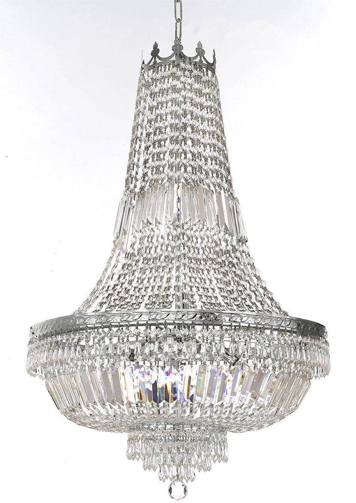 French Empire Crystal Chandelier Lighting-Great for the Dining Room, Foyer, Entry Way, Living Room H50" XW24" - A500-B8/C7/CS/870/9