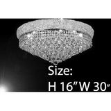 Swarovski Crystal Trimmed Chandelier French Empire Crystal Flush Chandelier Lighting H16" W30" - A500-Flush/Silver/541/24 Sw