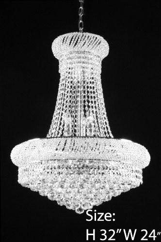 New French Empire Crystal Chandelier 24X32 - A500-Silver/542/15